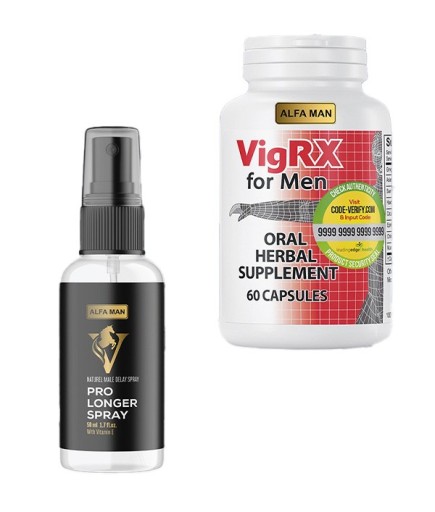 Alfa Man Pro Longer Sprey + VigRX Plus 60 Kapsül